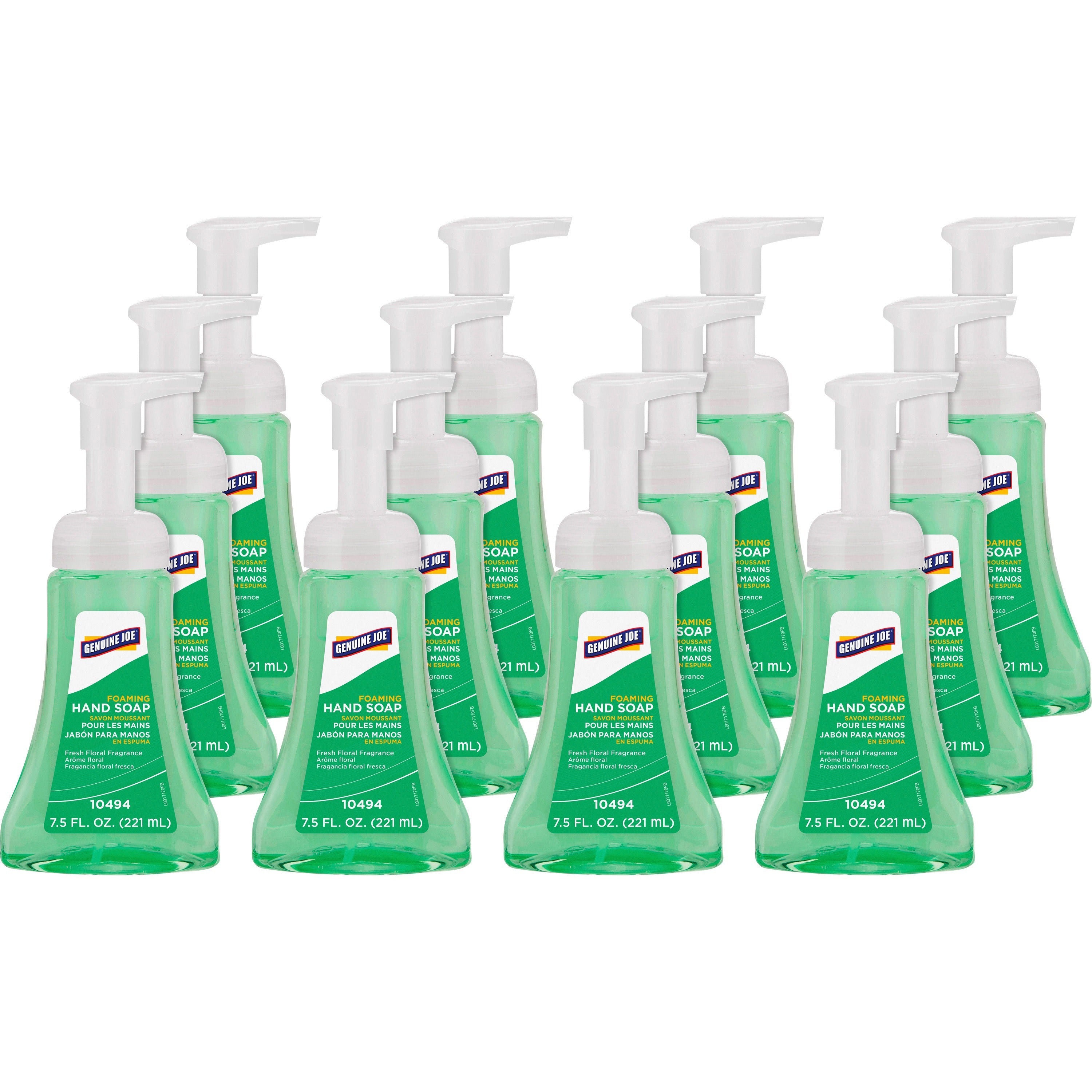 genuine-joe-fresh-floral-foaming-hand-soap-fresh-floral-scentfor-75-fl-oz-2218-ml-hand-green-rich-lather-pleasant-scent-12-carton_gjo10494ct - 1