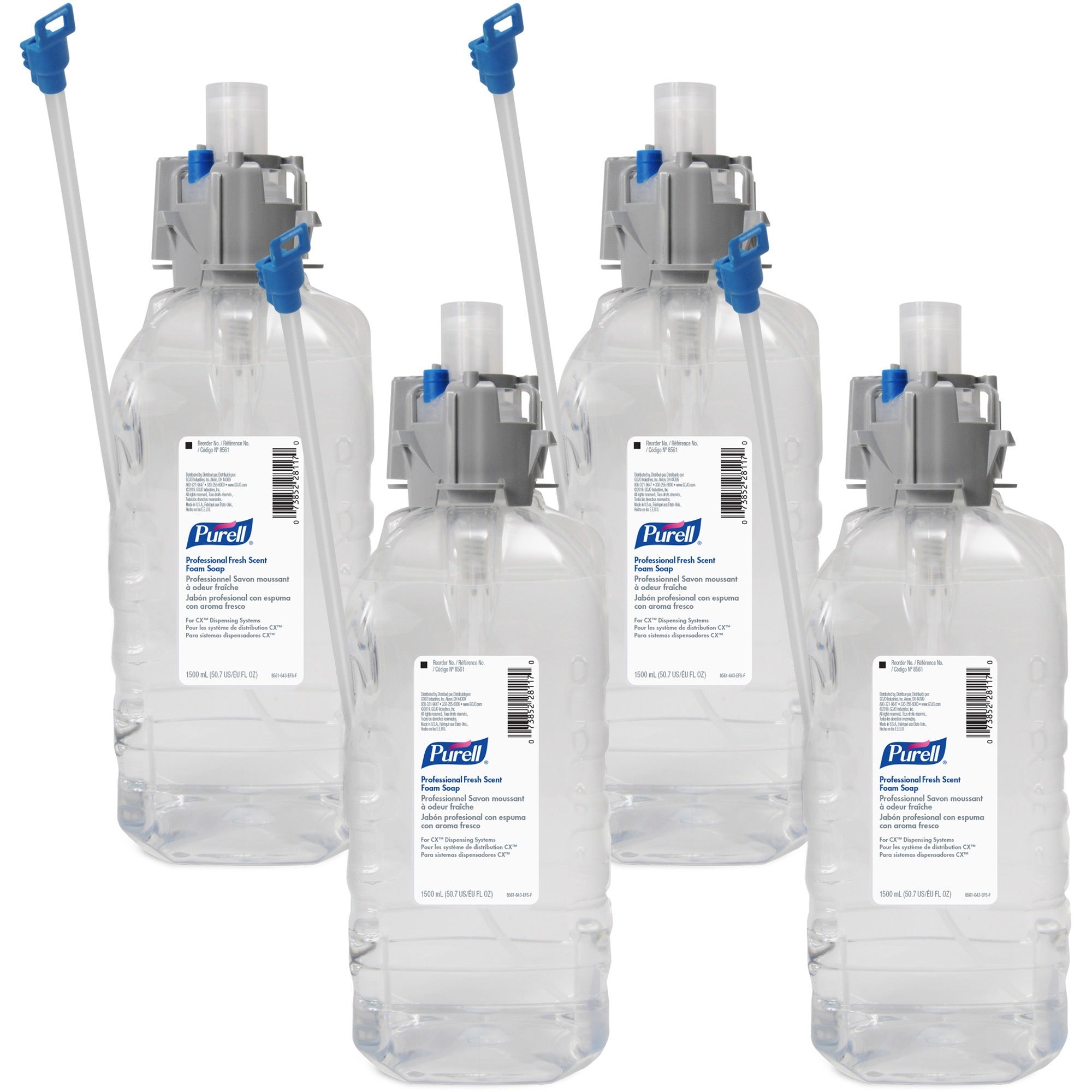 PURELL 1500mL Refill Fresh Scent Foam Soap - Fresh ScentFor - 50.7 fl oz (1500 mL) - Kill Germs - Hand - Clear - Dye-free, Paraben-free, Phthalate-free, Hygienic - 4 / Carton