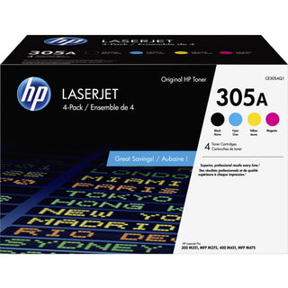 HP 305A (CE305AQ1) Original Laser Toner Cartridge - Combo Pack - Black, Cyan, Magenta, Yellow - 4 / Carton - 1520 Pages Black, 1800 Pages Cyan, 1800 Pages Magenta, 1800 Pages Yellow