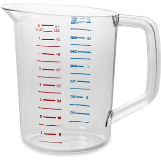 Rubbermaid Commercial Bouncer 2-quart Measuring Cup - 6 / Carton - Clear - Polycarbonate - Measuring