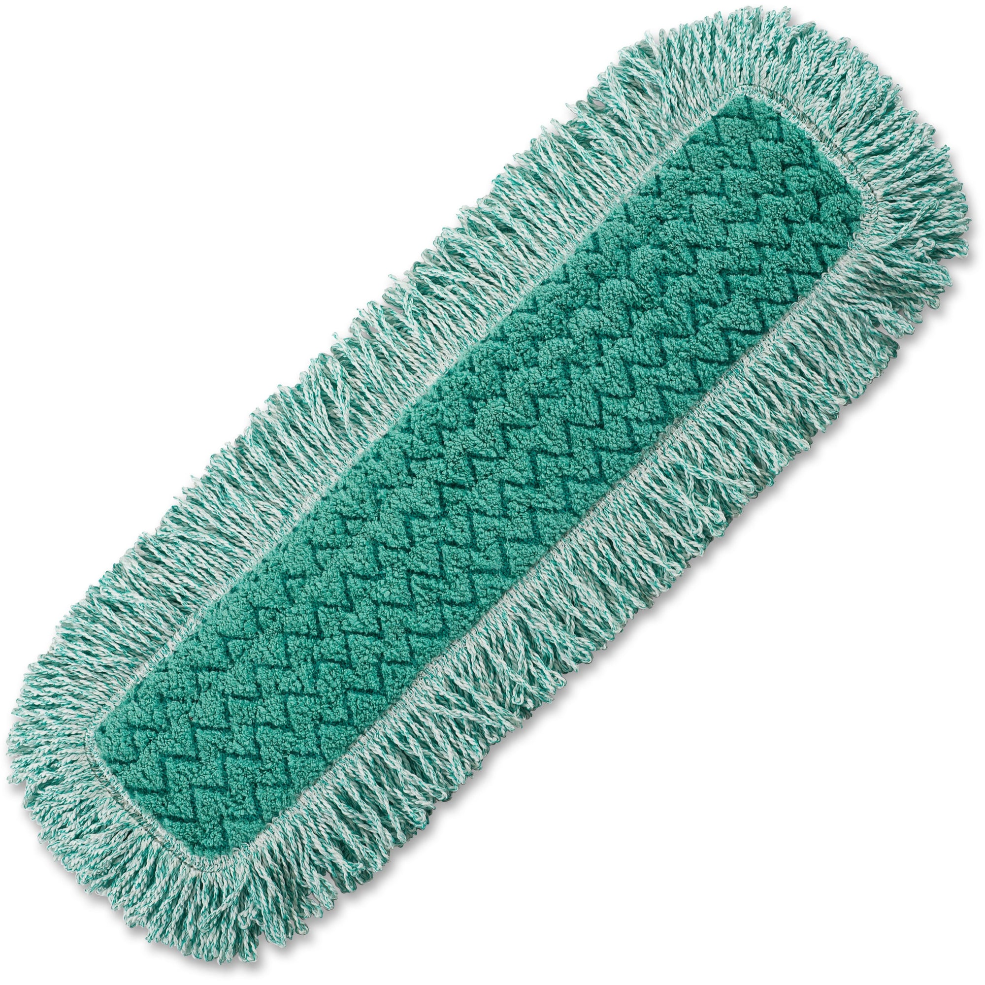 Rubbermaid Commercial Hygen 24" Fringed Dust Mop Pad - 24" MicroFiber Head - Hook & Loop Backing, Durable - 6 / Carton - Green