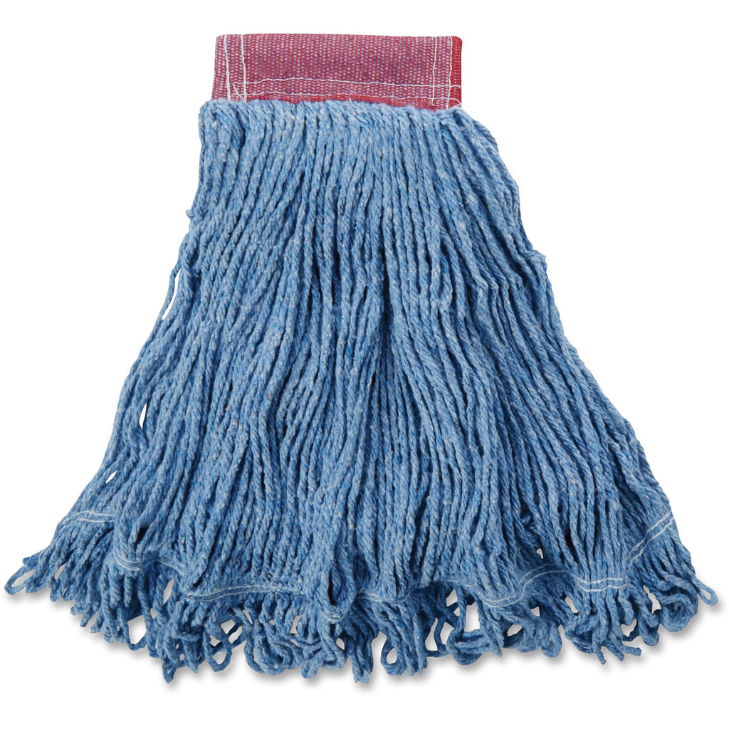 rubbermaid-commercial-super-stitch-24-oz-blend-wet-mop-heads-antimicrobial-cotton-synthetic-yarn-blue-6-carton_rcpd253bluct - 1
