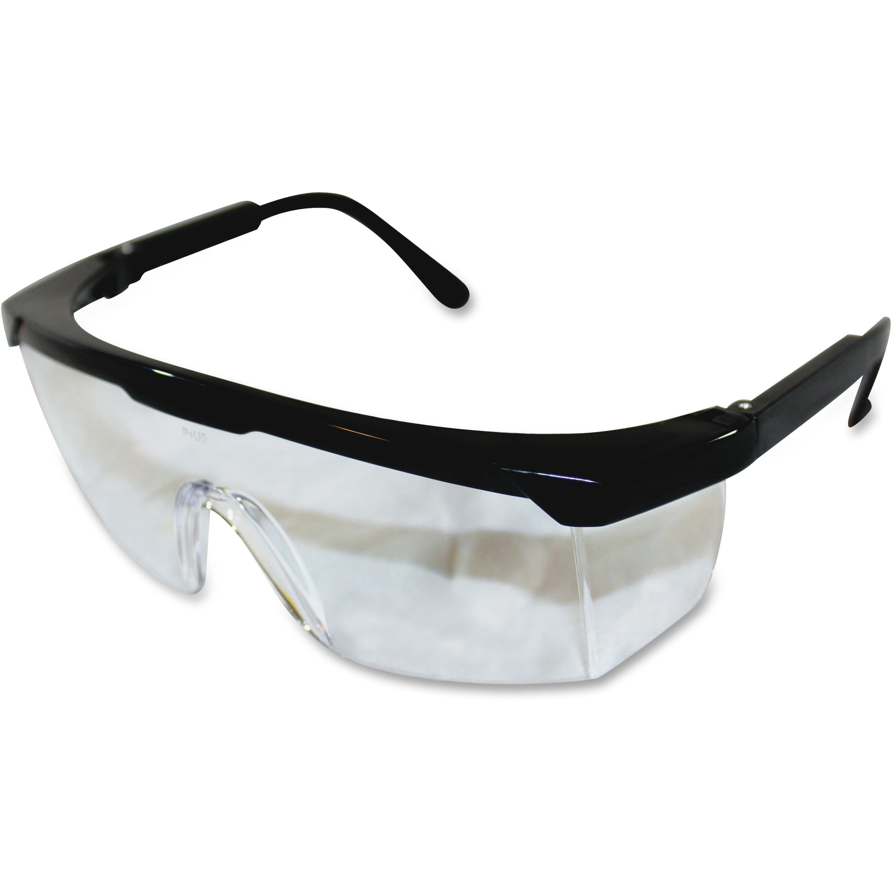 proguard-classic-801-single-lens-safety-eyewear-universal-size-ultraviolet-impact-eye-protection-polycarbonate-clear-lens-clear-frame-scratch-resistant-adjustable-temple-high-visibility-wraparound-lens-comfortable-12-carton_pgd7334bct - 1