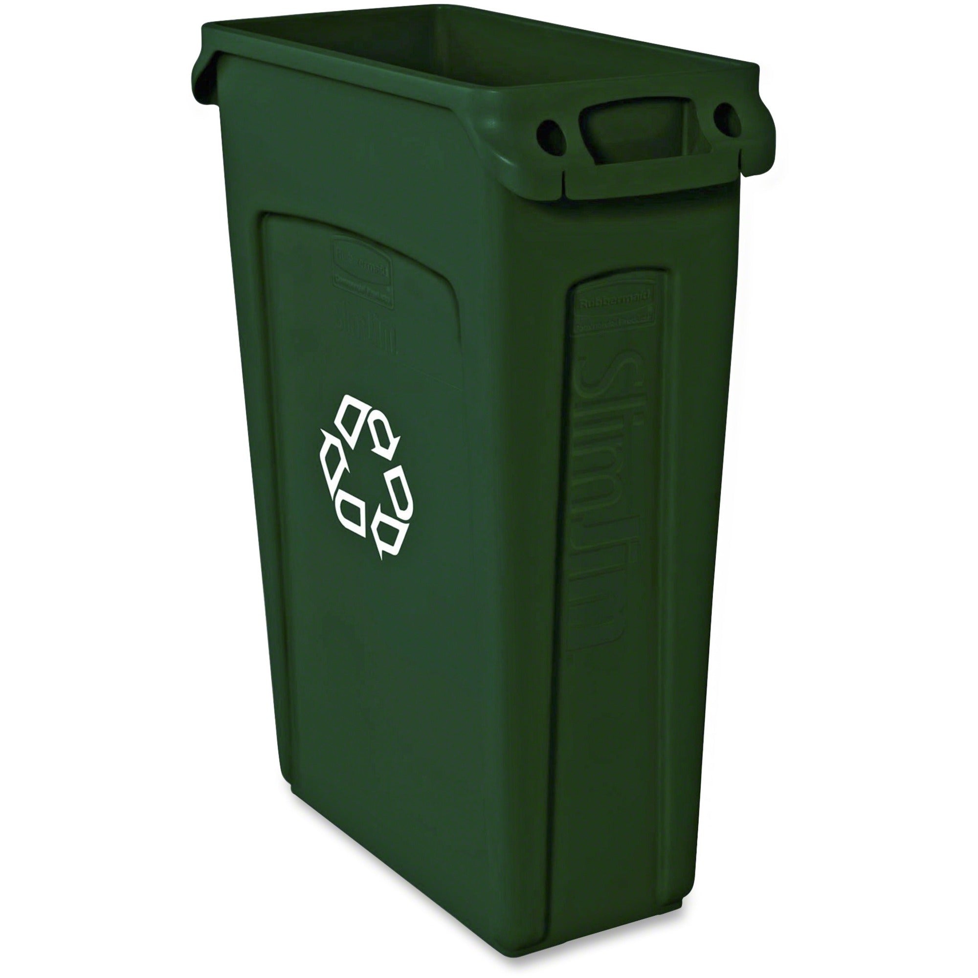rubbermaid-commercial-slim-jim-23-gallon-vented-recycling-containers-23-gal-capacity-weather-resistant-durable-long-lasting-handle-lightweight-sturdy-plastic-green-4-carton_rcp354007gnct - 1
