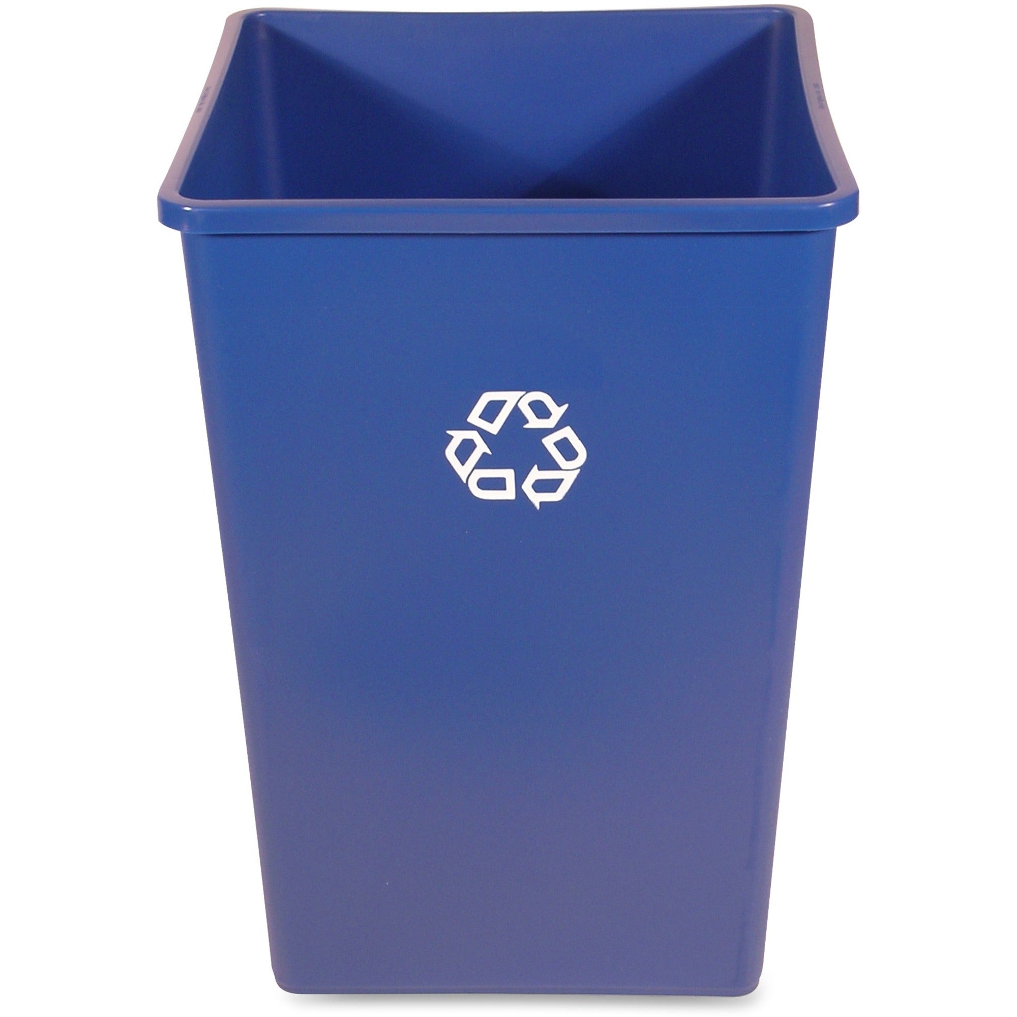 rubbermaid-commercial-untouchable-square-recycling-container-35-gal-capacity-square-easy-to-clean-weather-resistant-compact-276-height-x-195-width-plastic-resin-blue-4-carton_rcp395873bluct - 1