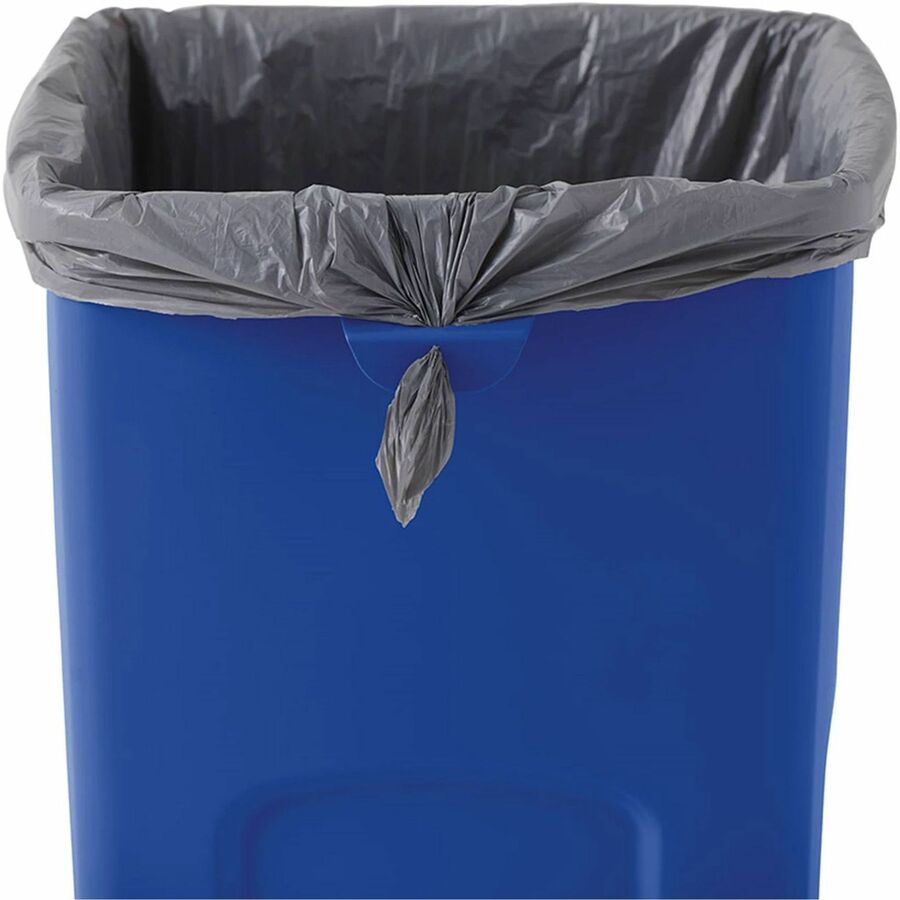 Rubbermaid Commercial Untouchable Square Container - 23 gal Capacity - Square - 32.9" Height x 16.5" Width x 15.5" Depth - Resin - Blue - 4 / Carton