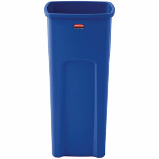 Rubbermaid Commercial Untouchable Square Container - 23 gal Capacity - Square - 32.9" Height x 16.5" Width x 15.5" Depth - Resin - Blue - 4 / Carton
