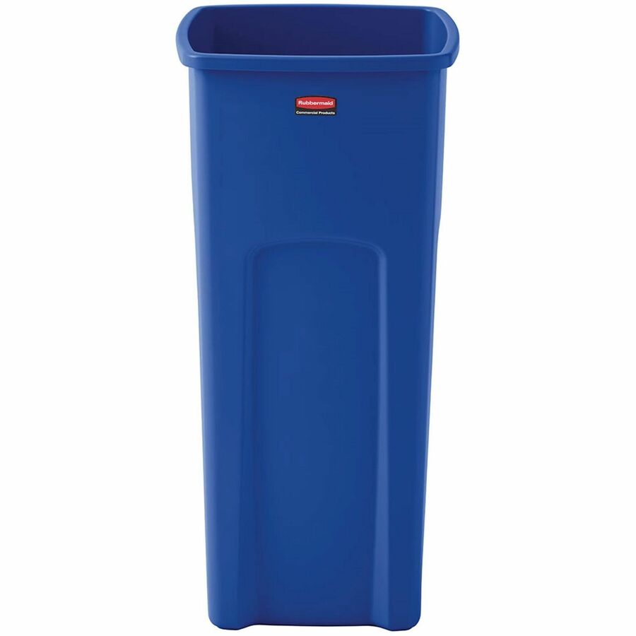 Rubbermaid Commercial Untouchable Square Container - 23 gal Capacity - Square - 32.9" Height x 16.5" Width x 15.5" Depth - Resin - Blue - 4 / Carton