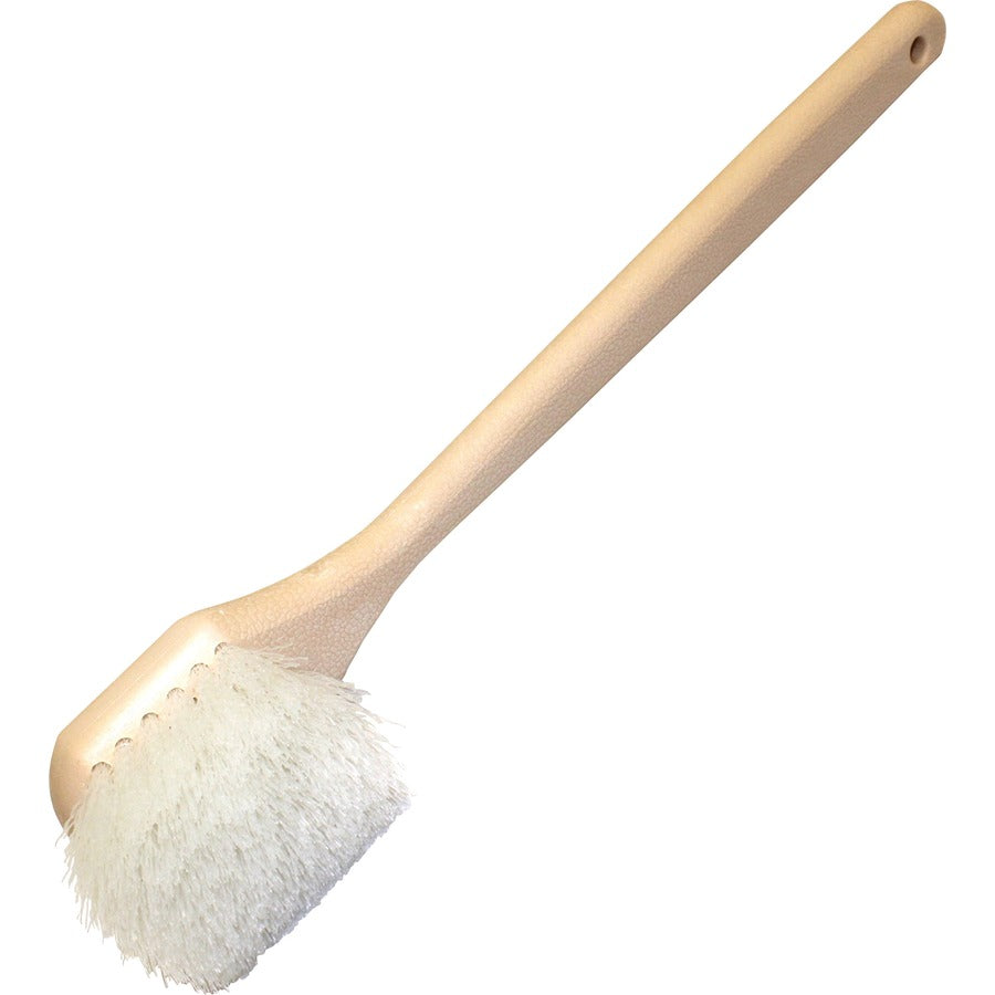 Genuine Joe Nylon Utility Brush - Nylon Bristle - 20" Handle Length - 12 / Carton - White