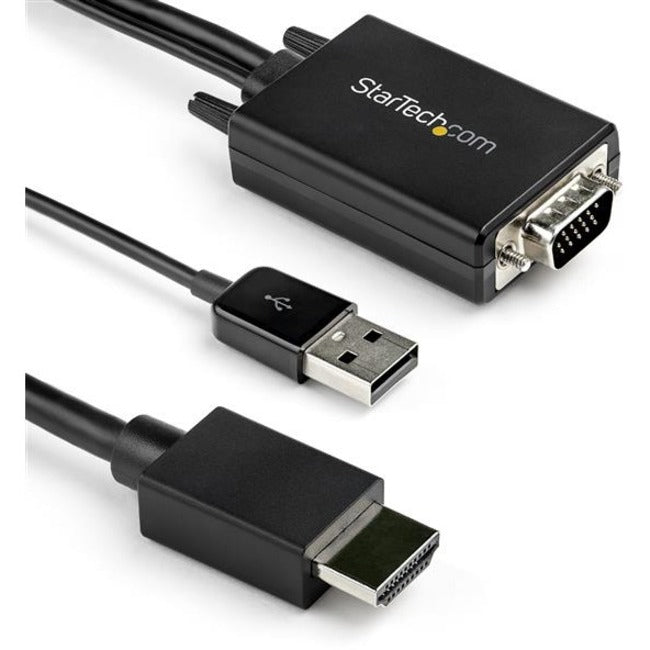 startechcom-6ft-vga-to-hdmi-converter-cable-with-usb-audio-support-1080p-analog-to-digital-video-adapter-cable-male-vga-to-male-hdmi-vga-to-hdmi-converter-cable-to-connect-any-vga-device-to-any-hdmi-display-integrated-analog-to-digital-video_stcvga2hdmm6 - 1