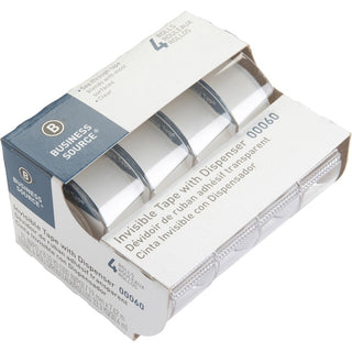 Business Source Clear Tape - 25 ft Length x 0.75" Width - Handheld Dispenser - 4 / Pack - Clear
