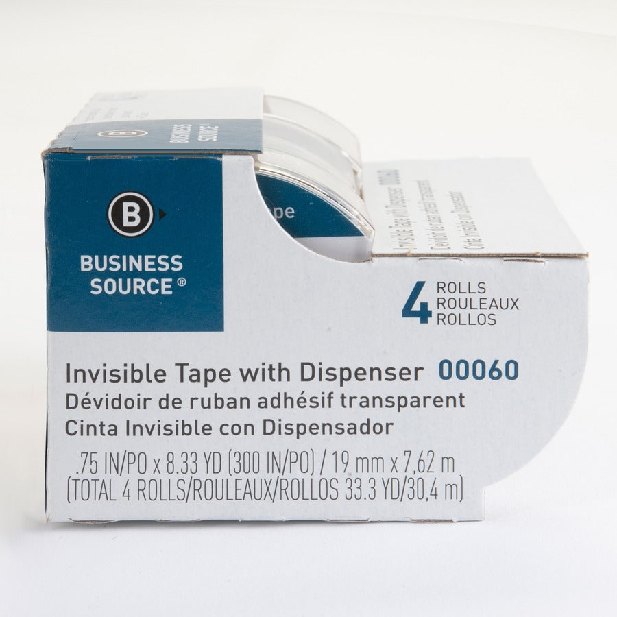business-source-clear-tape-25-ft-length-x-075-width-handheld-dispenser-4-pack-clear_bsn00060 - 7