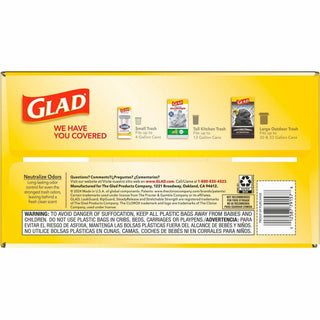 Glad ForceFlex Tall Kitchen Drawstring Trash Bags - Mediterranean Lavender with Febreze Freshness - 13 gal Capacity - 23.75" Width x 25.38" Length - 0.72 mil (18 Micron) Thickness - Drawstring Closure - White - 1/Box - 110 Per Box - Home, Office - 2