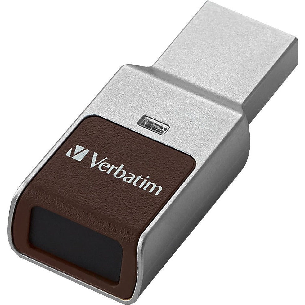 verbatim-fingerprint-secure-usb-30-flash-drive-32-gb-usb-30-silver-256-bit-aes-lifetime-warranty-1-each_ver70367 - 2