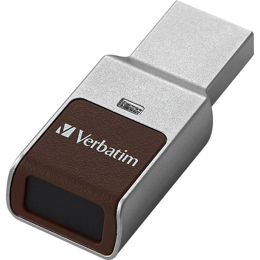 Verbatim Fingerprint Secure USB 3.0 Flash Drive - 64 GB - USB 3.0 - Silver - 256-bit AES - Lifetime Warranty - 1 Each