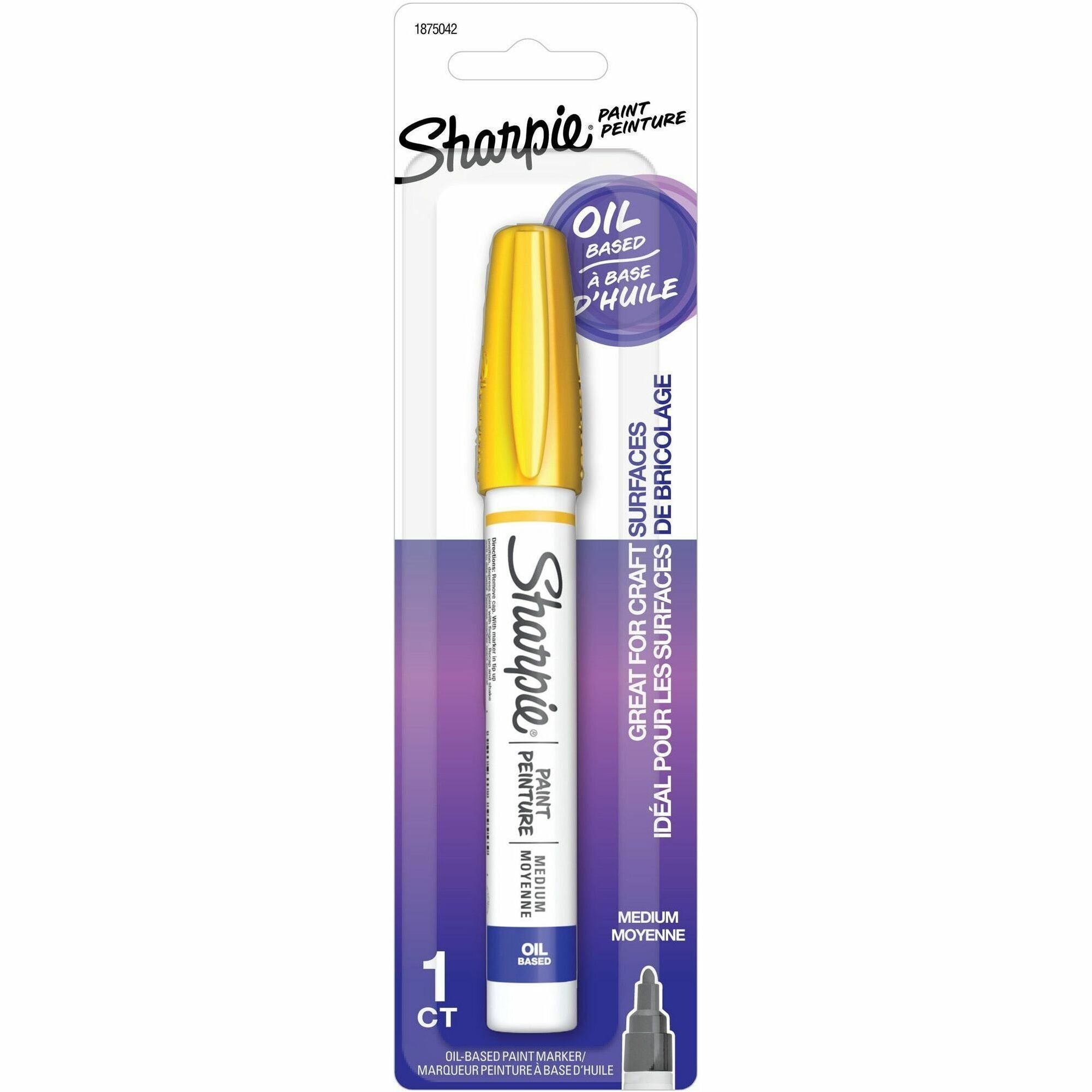 sharpie-paint-marker-regular-marker-point-yellow-oil-based-water-based-ink-6-pack_san1875042 - 1