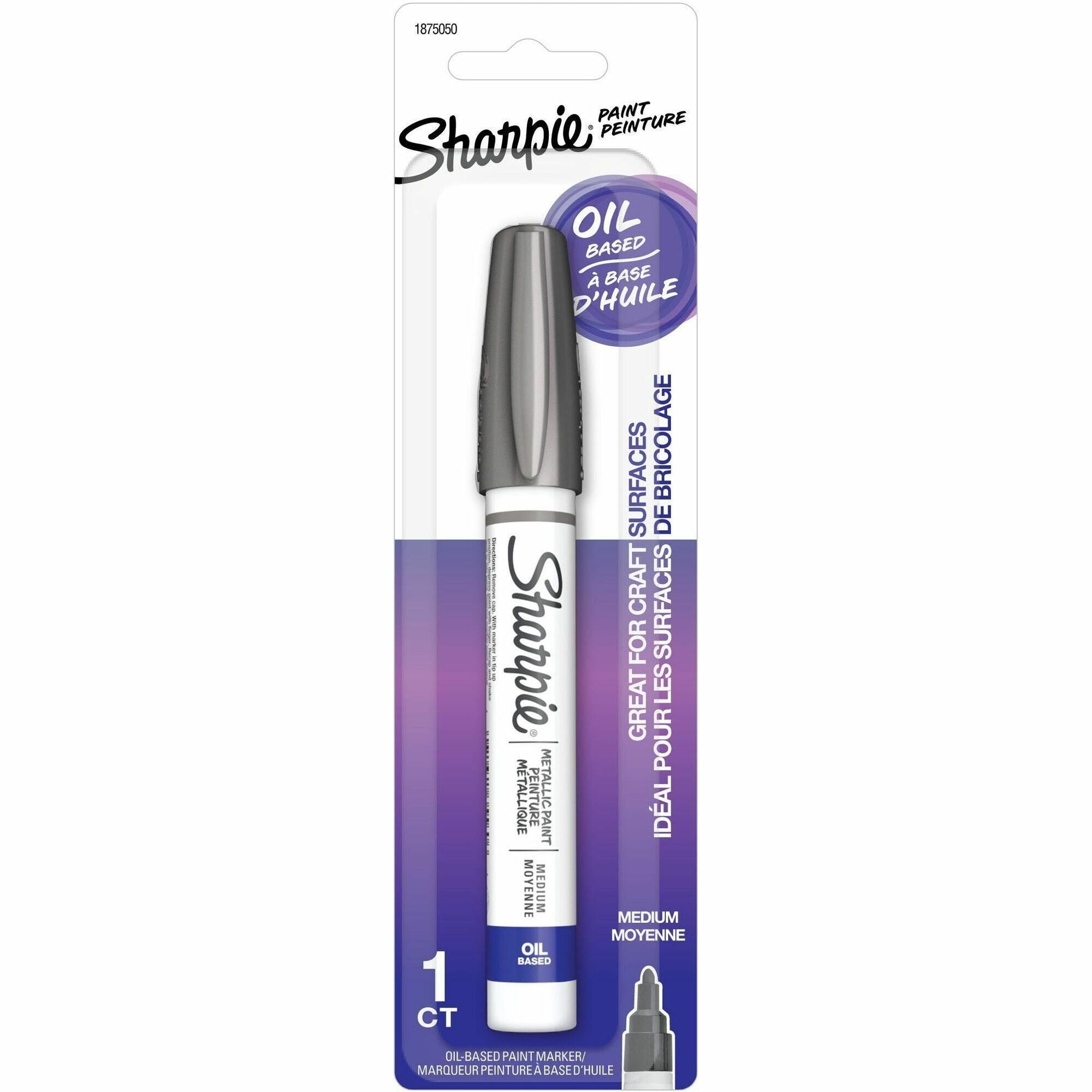 Sharpie Water Based Paint - Medium Marker Point - Silver Water Based Ink - 1 Card