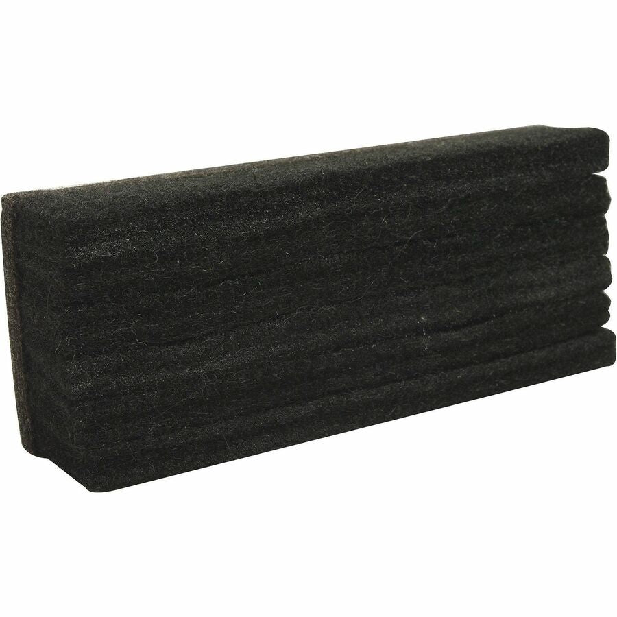Lorell Chalkboard Erasers - Noiseless, Dustless - Black - Felt - 6 / Bundle