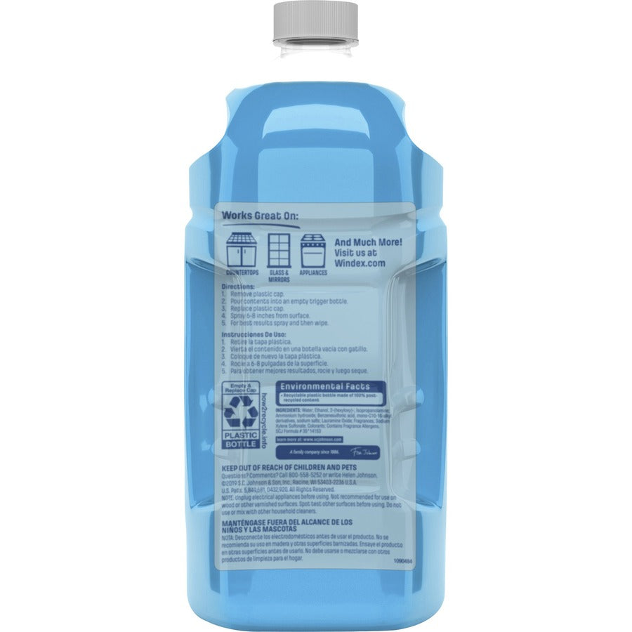 Windex Original Glass Cleaner Refill - 67.6 fl oz (2.1 quart)Bottle - 6 / Carton - Streak-free, Film-free, Phosphate-free - Blue