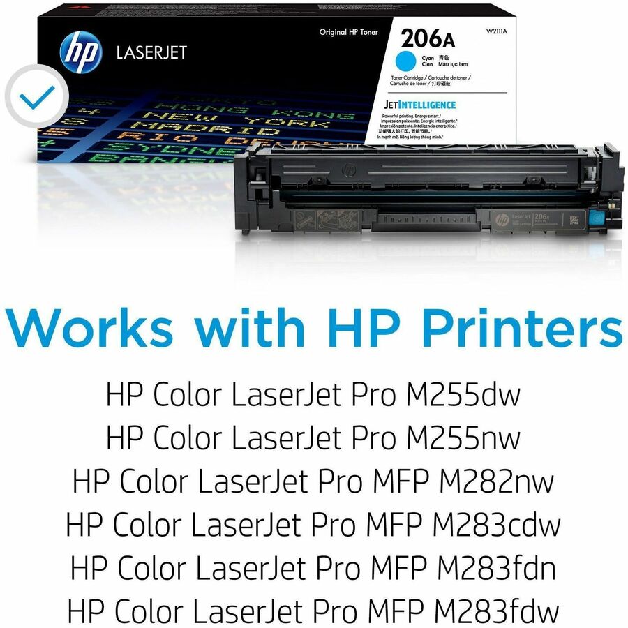 HP 206A Original Laser Toner Cartridge - Cyan - 1 Each - 1250 Pages