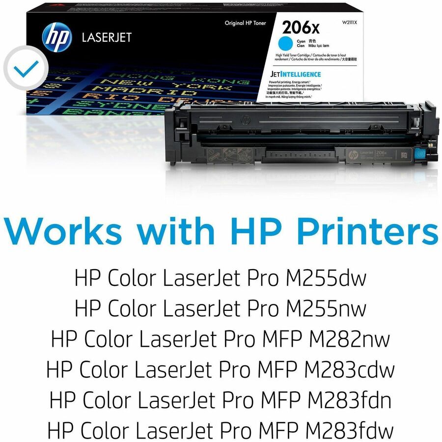 HP 206X Original High Yield Laser Toner Cartridge - Cyan - 1 Each - 2450 Pages