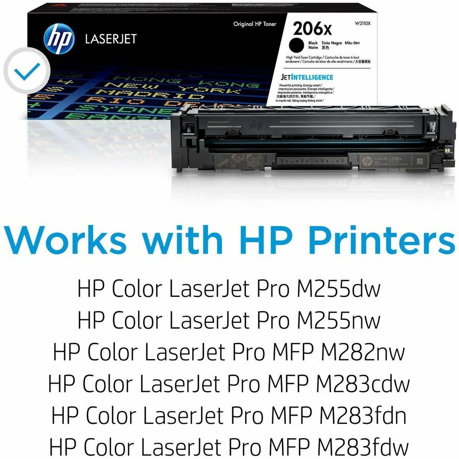 HP 206X Original High Yield Laser Toner Cartridge - Black - 1 Each - 3150 Pages