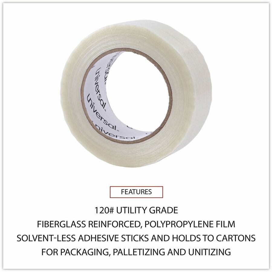 120# Utility Grade Filament Tape, 3" Core, 48 mm x 54.8 m, Clear