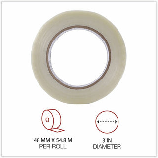 120# Utility Grade Filament Tape, 3" Core, 48 mm x 54.8 m, Clear