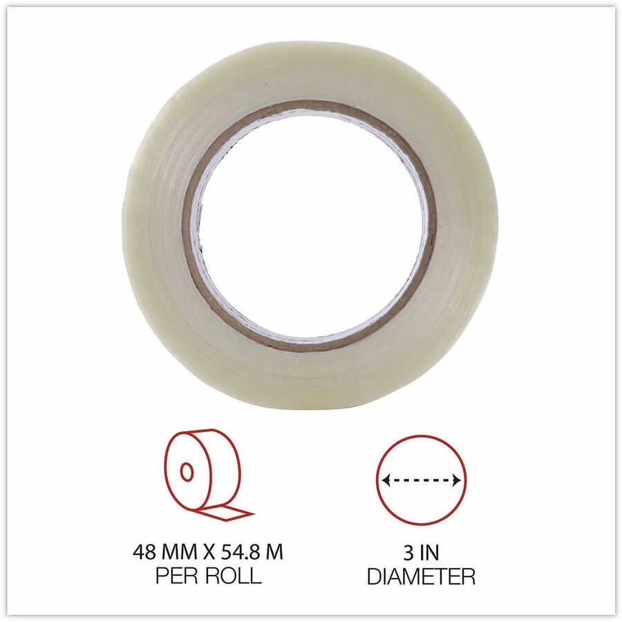 120# Utility Grade Filament Tape, 3" Core, 48 mm x 54.8 m, Clear