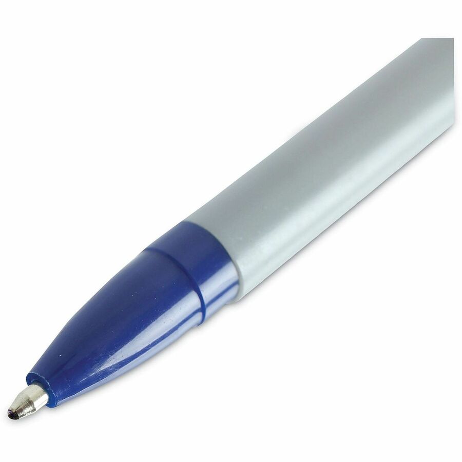 Ballpoint Pen Value Pack, Stick, Medium 1 mm, Blue Ink, Gray/Blue Barrel, 60/Pack