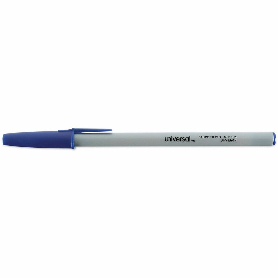 Ballpoint Pen Value Pack, Stick, Medium 1 mm, Blue Ink, Gray/Blue Barrel, 60/Pack