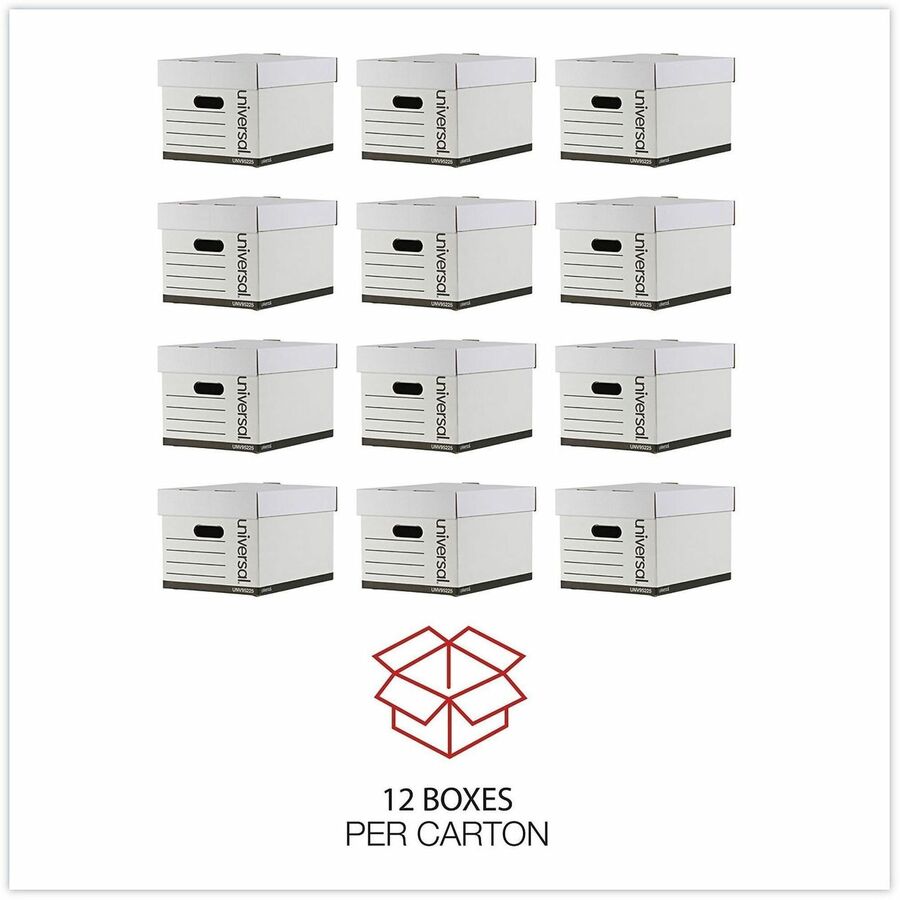 Professional-Grade Heavy-Duty Storage Boxes, Letter/Legal Files, White, 12/Carton