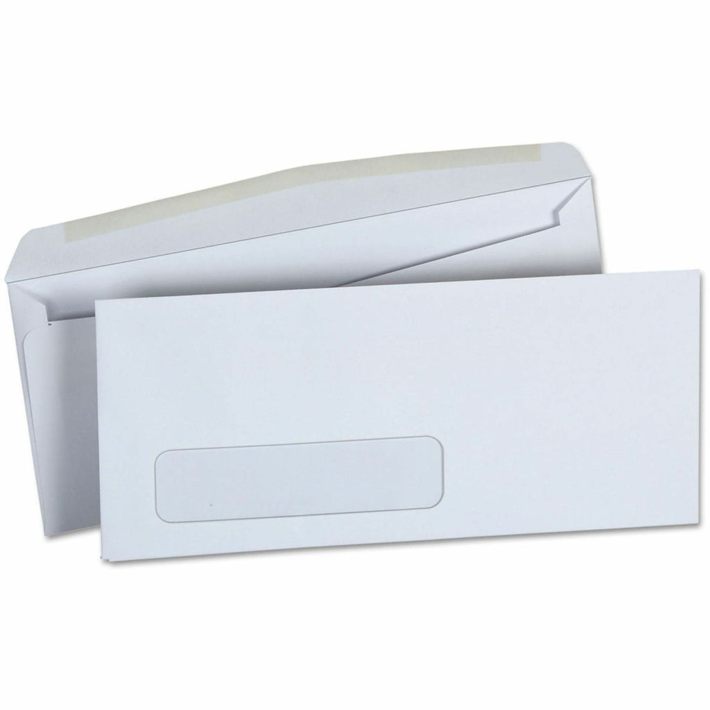 Open-Side Business Envelope, 1 Window, #10, Square Flap, Gummed Closure, 4.13 x 9.5, White, 500/Box