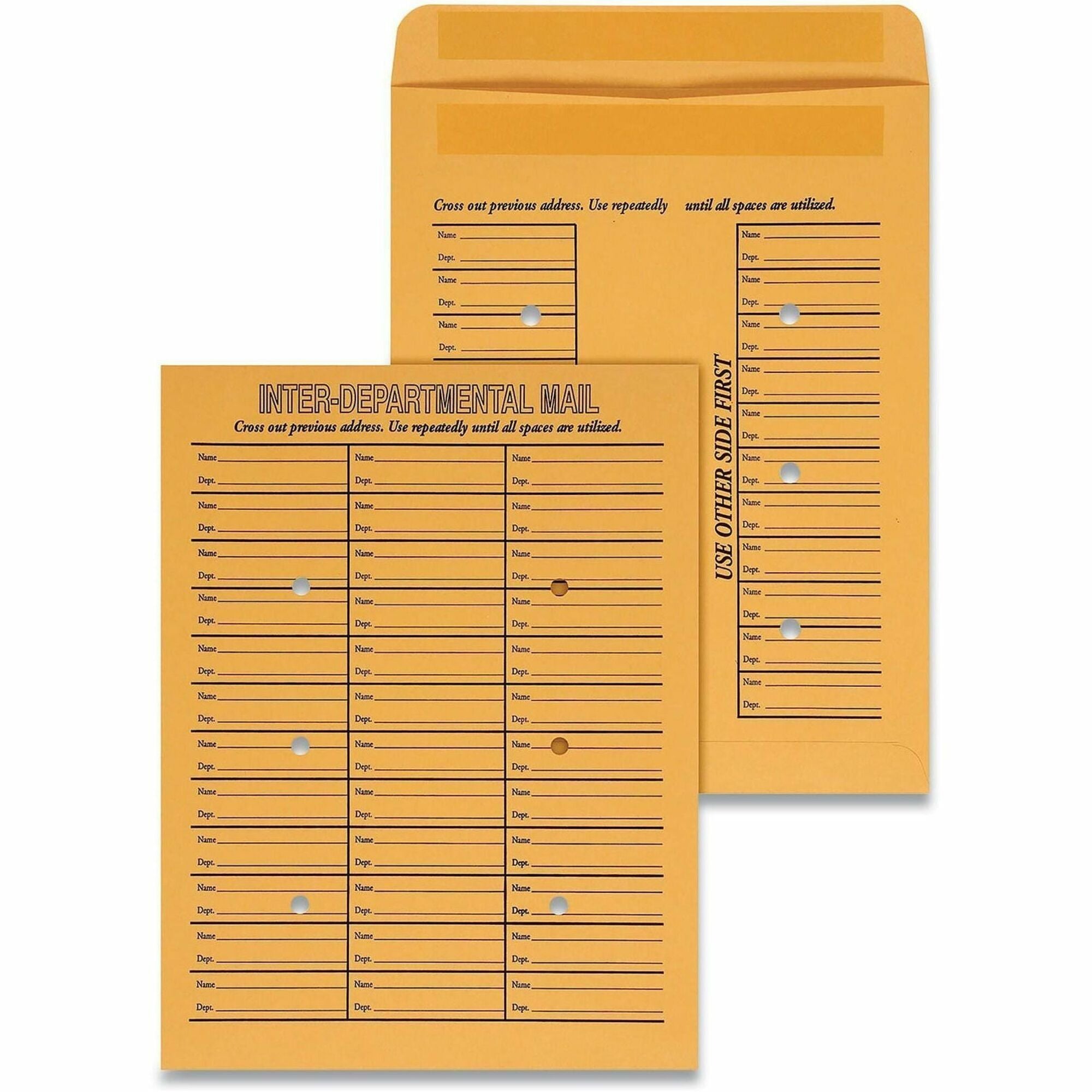 Deluxe Interoffice Press and Seal Envelopes, #97, Two-Sided Three-Column Format, 10 x 13, Brown Kraft, 100/Box