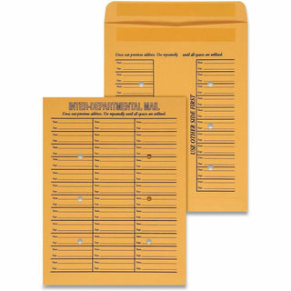 Deluxe Interoffice Press and Seal Envelopes, #97, Two-Sided Three-Column Format, 10 x 13, Brown Kraft, 100/Box
