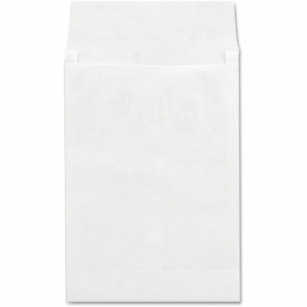Deluxe Tyvek Expansion Envelopes, Open-End, 1.5" Capacity, #13 1/2, Square Flap, Self-Adhesive Closure, 10 x 13, White,100/BX