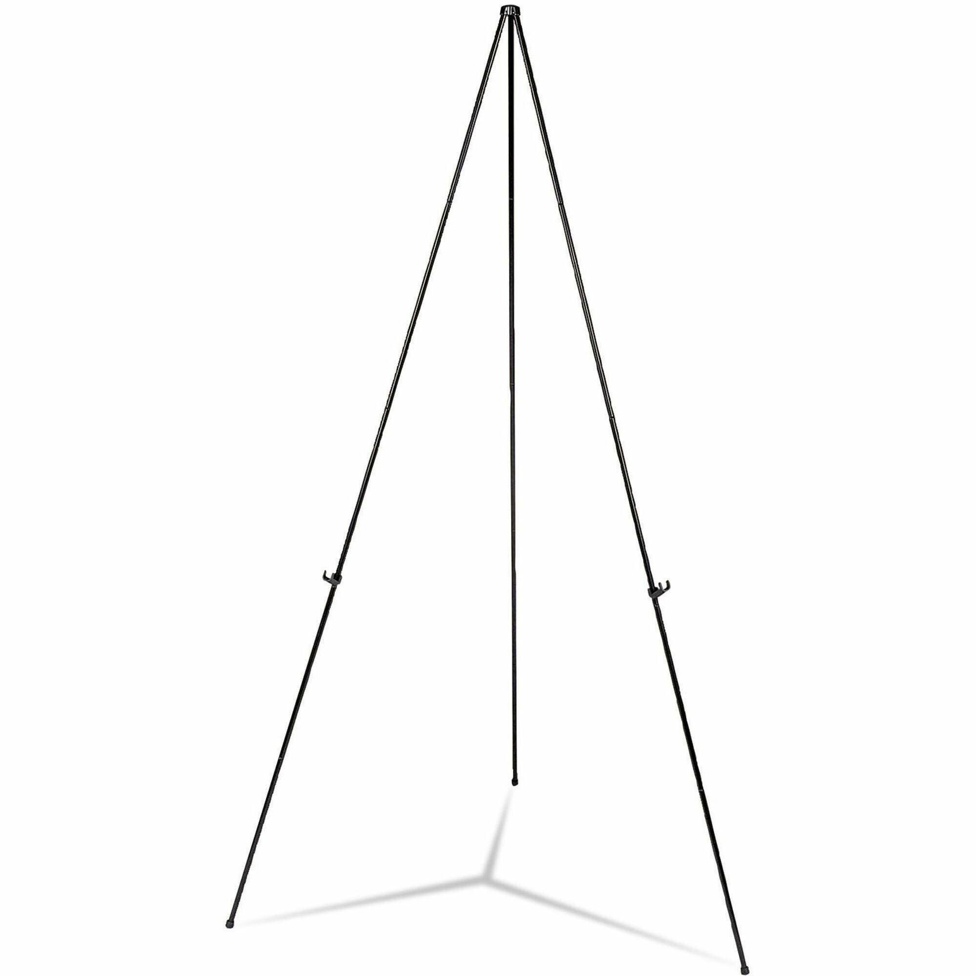 Heavy-Duty Instant Setup Foldaway Easel, Adjusts 25" to 63" High, Aluminum, Black