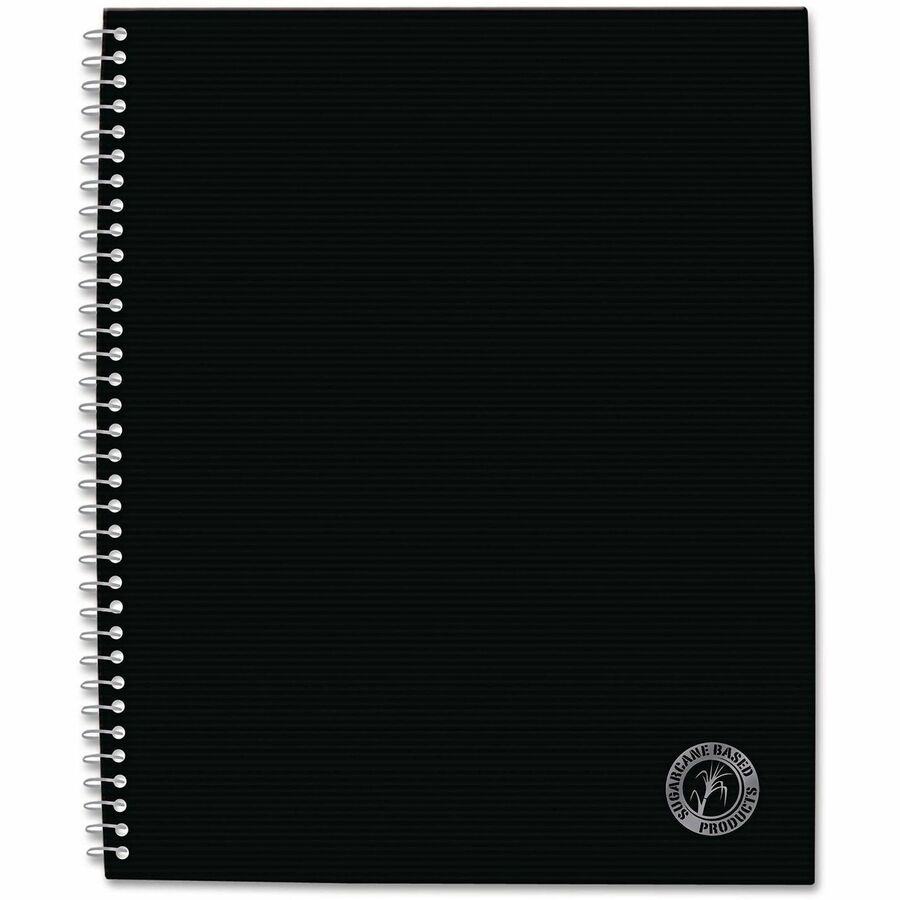 Deluxe Sugarcane Based Notebooks, Coated Bagasse Cover, 1-Subject, Medium/College Rule, Black Cover, (100) 11 x 8.5 Sheets