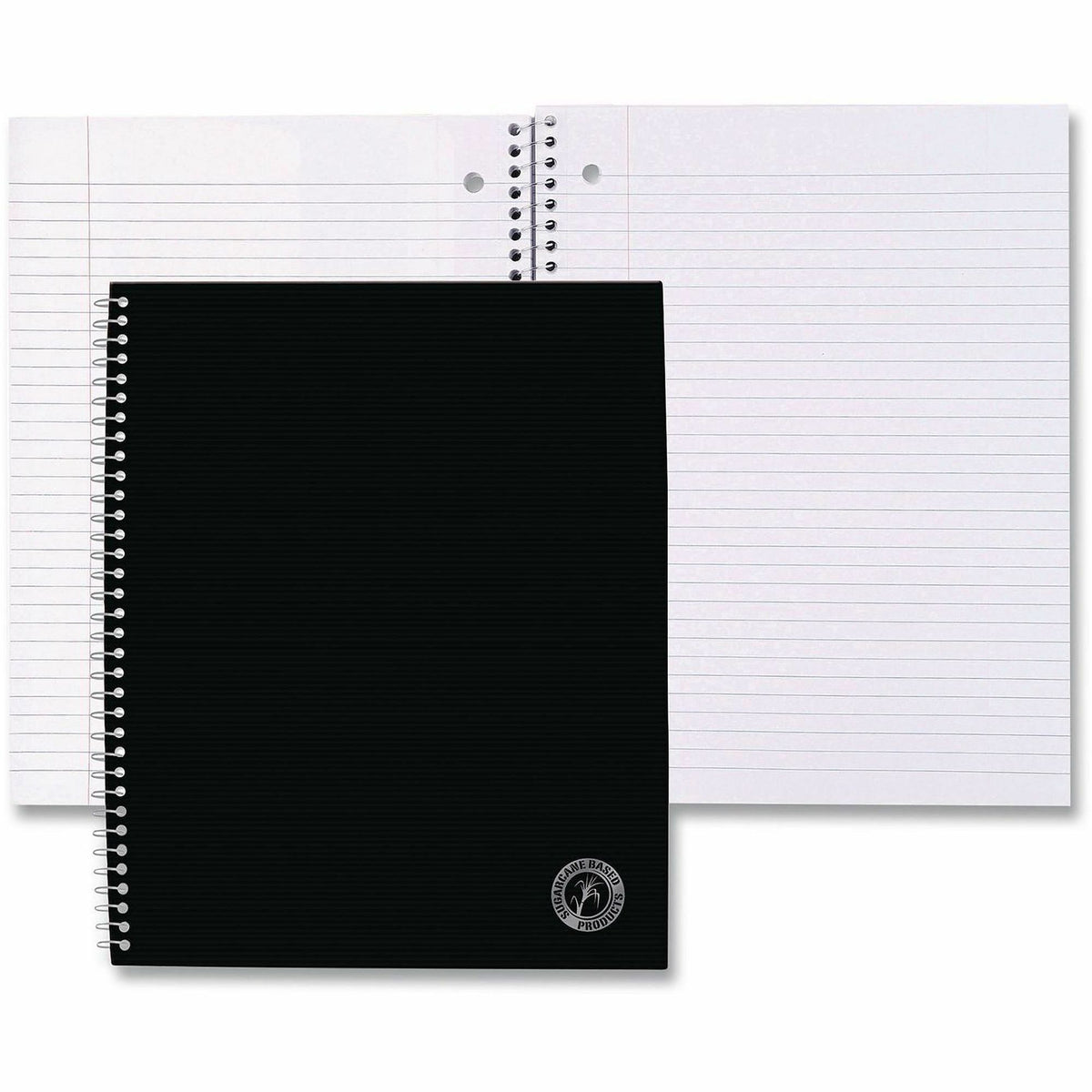 Deluxe Sugarcane Based Notebooks, Coated Bagasse Cover, 1-Subject, Medium/College Rule, Black Cover, (100) 11 x 8.5 Sheets