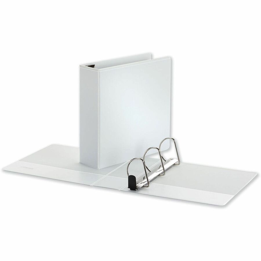 Deluxe Easy-to-Open D-Ring View Binder, 3 Rings, 3" Capacity, 11 x 8.5, White