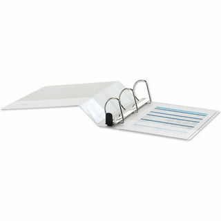 Deluxe Easy-to-Open D-Ring View Binder, 3 Rings, 3" Capacity, 11 x 8.5, White