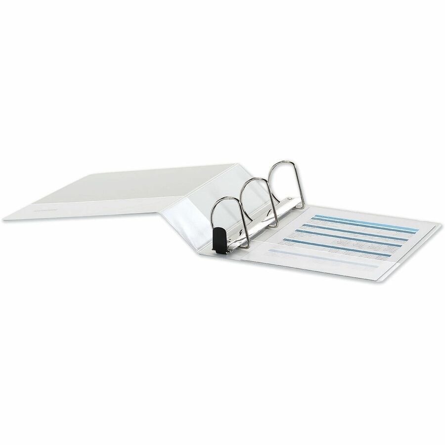 Deluxe Easy-to-Open D-Ring View Binder, 3 Rings, 3" Capacity, 11 x 8.5, White