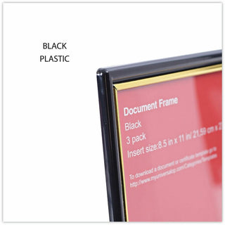 All Purpose Document Frame, 8.5 x 11 Insert, Black/Gold, 3/Pack
