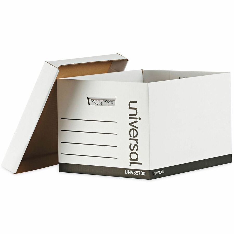 Medium-Duty Lift-Off Lid Boxes, Letter/Legal Files, 12" x 15" x 10", White, 12/Carton