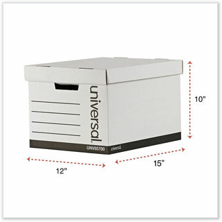 Medium-Duty Lift-Off Lid Boxes, Letter/Legal Files, 12" x 15" x 10", White, 12/Carton