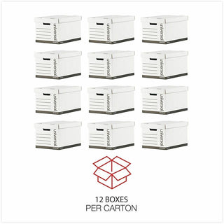 Medium-Duty Lift-Off Lid Boxes, Letter/Legal Files, 12" x 15" x 10", White, 12/Carton