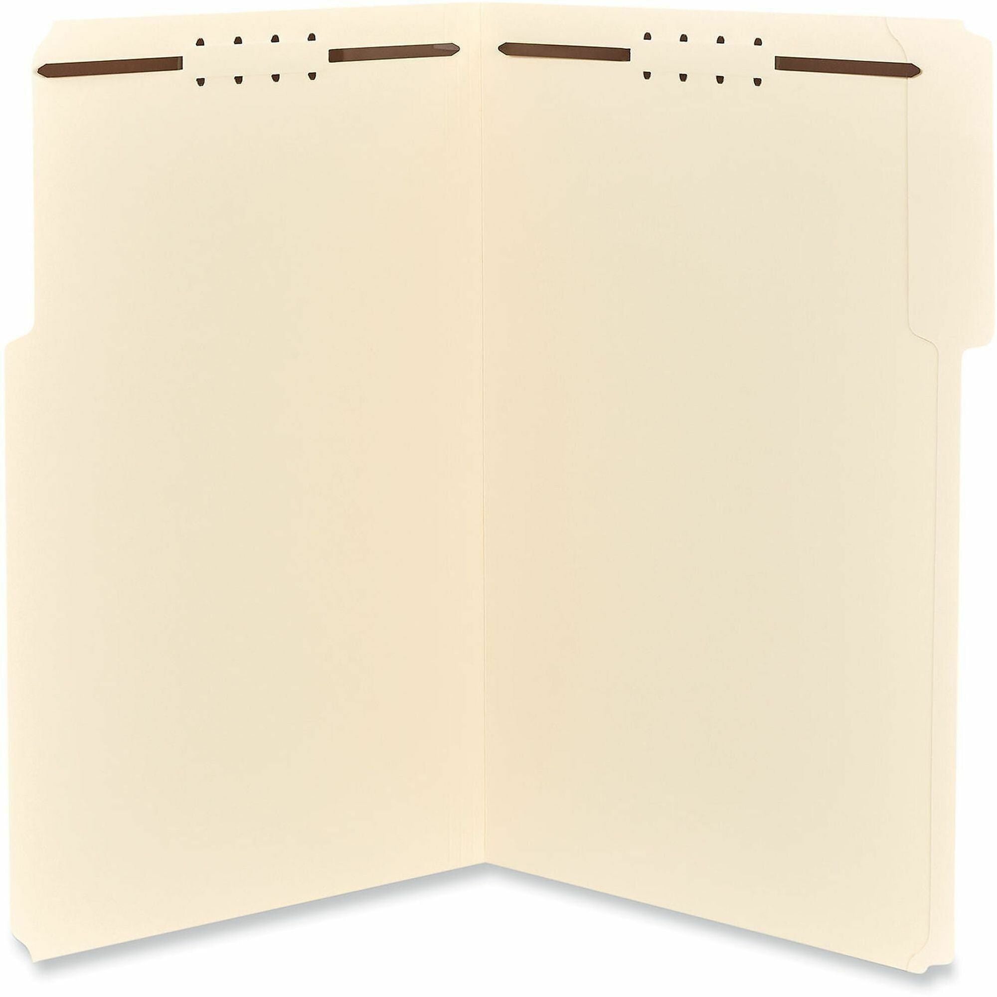 Reinforced Top Tab Fastener Folders, 0.75" Expansion, 2 Fasteners, Legal Size, Manila Exterior, 50/Box