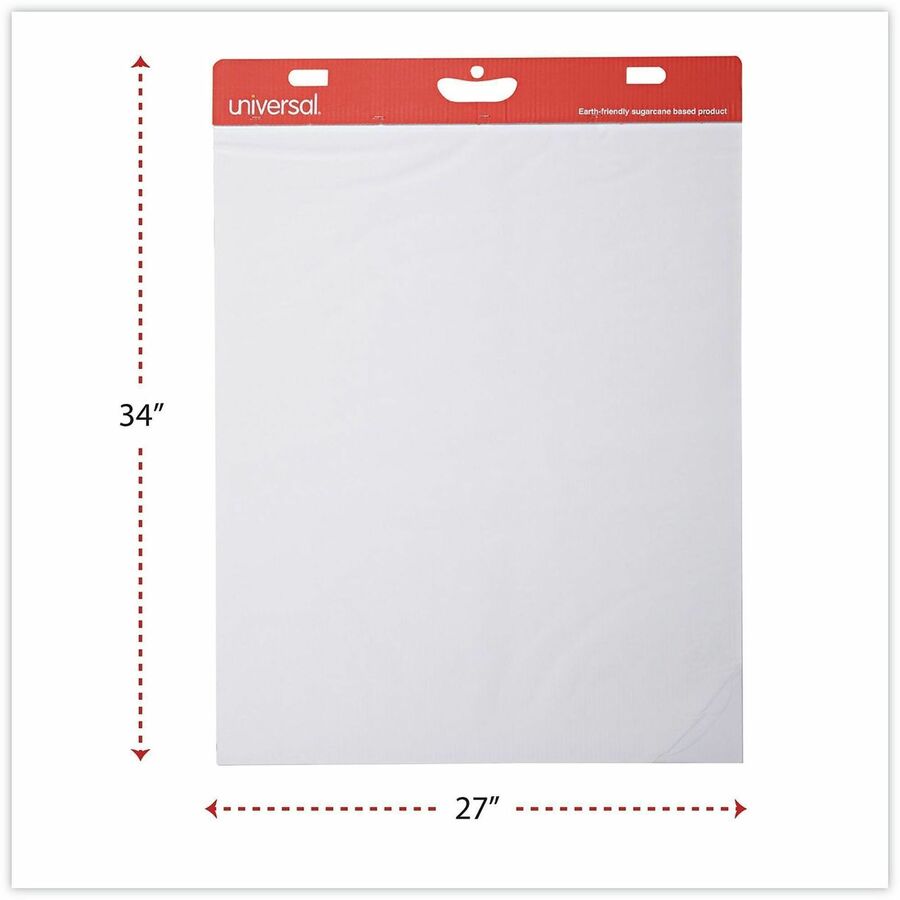 Renewable Resource Sugarcane Based Easel Pads, Unruled, 27 x 34, White, 50 Sheets, 2/Carton