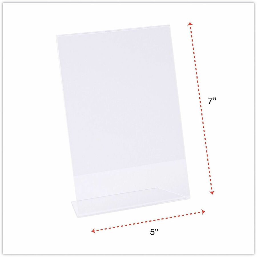 Clear L-Style Freestanding Frame, 5 x 7 Insert, 3/Pack