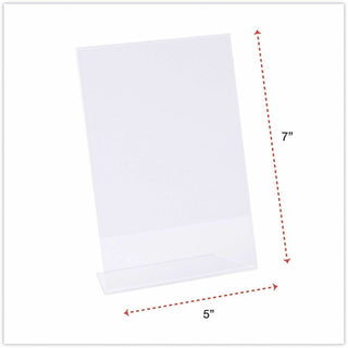 Clear L-Style Freestanding Frame, 5 x 7 Insert, 3/Pack